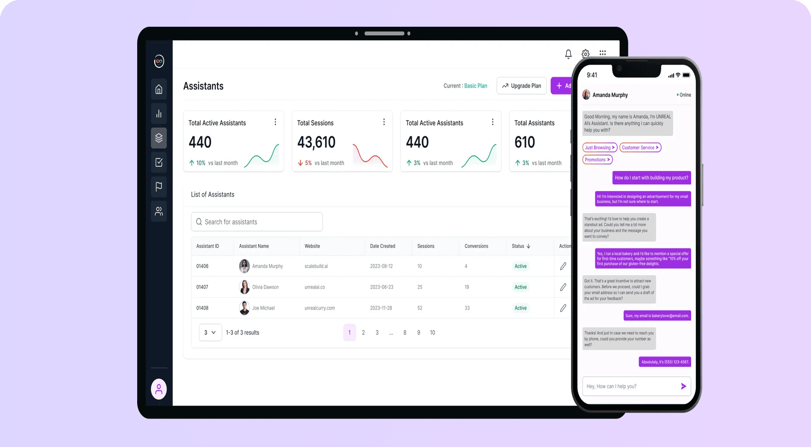 Unreal AI dashboards