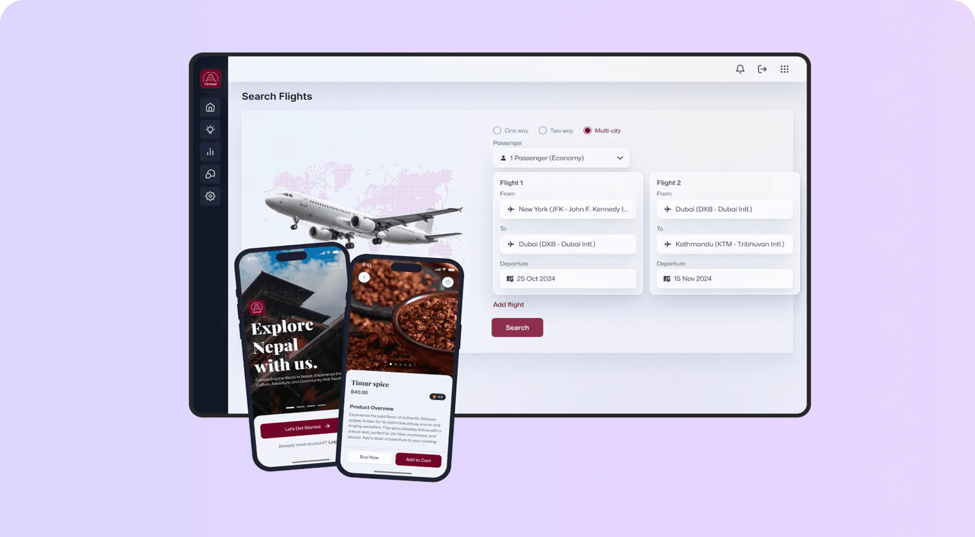 FlyNepal travel marketplace